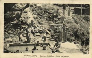 1934 Guadeloupe, Sources du Gabon, Eaux sulfureuses / springs, sulphur water, bathers, folklore