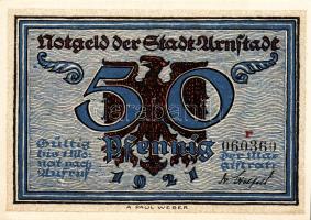 Német Birodalom/Weimari Köztársaság/ Arnstadt 1921. 50Pf(6x) 6klf db, teljes sor T:I