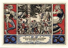 Német Birodalom/Weimari Köztársaság/ Arnstadt 1921. 50Pf(6x) 6klf db, teljes sor T:I