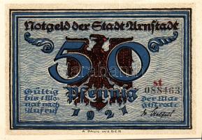 Német Birodalom/Weimari Köztársaság/ Arnstadt 1921. 50Pf(6x) 6klf db, teljes sor T:I