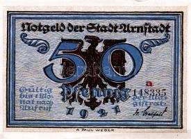 Német Birodalom/Weimari Köztársaság/ Arnstadt 1921. 50Pf(6x) 6klf db, teljes sor T:I