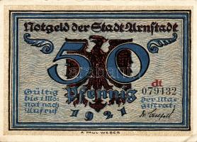 Német Birodalom/Weimari Köztársaság/ Arnstadt 1921. 50Pf(6x) 6klf db, teljes sor T:I