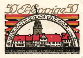 Német Birodalom/Weimari Köztársaság/ Schöppenstedt 1921. 50Pf(10x) 10klf db, teljes sor T:I