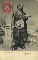 Izmir, Smyrne; Mustafa avec sa pipe / Turkish man with his pipe, folklore