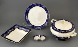 Zsolnay Pompadour mintás étkészlet (24 db), matricás, jelzett (3. osztályú), apró kopásnyomokkal