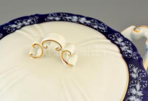 Zsolnay Pompadour mintás étkészlet (24 db), matricás, jelzett (3. osztályú), apró kopásnyomokkal