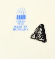 Zsolnay Pompadour mintás étkészlet (24 db), matricás, jelzett (3. osztályú), apró kopásnyomokkal