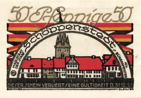 Német Birodalom/Weimari Köztársaság/ Schöppenstedt 1921. 50Pf(10x) 10klf db, teljes sor T:I