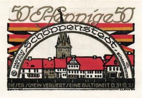 Német Birodalom/Weimari Köztársaság/ Schöppenstedt 1921. 50Pf(10x) 10klf db, teljes sor T:I