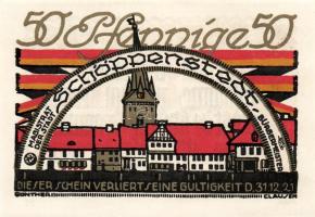 Német Birodalom/Weimari Köztársaság/ Schöppenstedt 1921. 50Pf(10x) 10klf db, teljes sor T:I