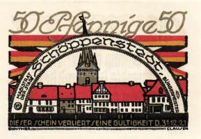 Német Birodalom/Weimari Köztársaság/ Schöppenstedt 1921. 50Pf(10x) 10klf db, teljes sor T:I