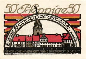 Német Birodalom/Weimari Köztársaság/ Schöppenstedt 1921. 50Pf(10x) 10klf db, teljes sor T:I