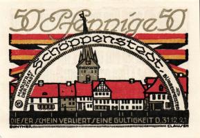 Német Birodalom/Weimari Köztársaság/ Schöppenstedt 1921. 50Pf(10x) 10klf db, teljes sor T:I