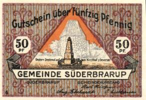 Német Birodalom/Weimari Köztársaság/ Süderbrarup 1921. 50Pf(8x) 8klf db, teljes sor T:I