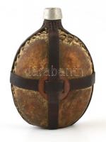 Régi katonai kulacs, nyakán arab felirat, 22×15 cm
