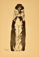 Vaszary János (1867-1939): Kőnyomat rajzai 22 db rajz + kísérő tanulmány egészvászon mappában 34x44 ...