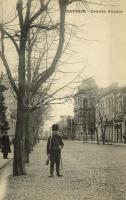 Batumi, Batoum; Grande Avenue / street, soldier