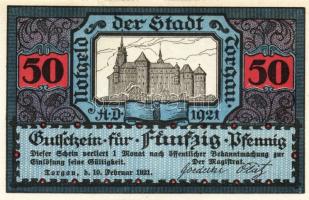 Német Birodalom/Weimari Köztársaság/ Torgau 1921. 5Pf + 10Pf + 25Pf + 50Pf 4klf db, teljes sor T:I