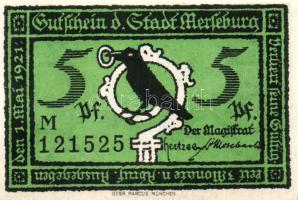 Német Birodalom/Weimari Köztársaság/ Merseburg 1921. 5Pf + 10Pf + 20Pf + 25Pf + 50Pf(6x) összesen 10klf db, teljes sor T:I