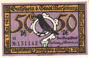 Német Birodalom/Weimari Köztársaság/ Merseburg 1921. 5Pf + 10Pf + 20Pf + 25Pf + 50Pf(6x) összesen 10...