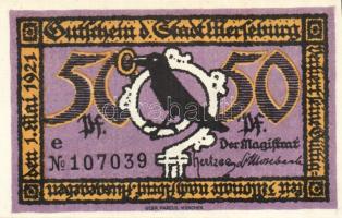 Német Birodalom/Weimari Köztársaság/ Merseburg 1921. 5Pf + 10Pf + 20Pf + 25Pf + 50Pf(6x) összesen 10...