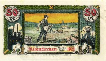 Német Birodalom/Weimari Köztársaság/ Altenkirchen 1921. 10Pf + 25Pf + 50Pf 3klf db, teljes sor T:I