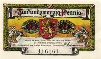 Német Birodalom/Weimari Köztársaság/ Altenkirchen 1921. 10Pf + 25Pf + 50Pf 3klf db, teljes sor T:I