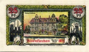 Német Birodalom/Weimari Köztársaság/ Altenkirchen 1921. 10Pf + 25Pf + 50Pf 3klf db, teljes sor T:I