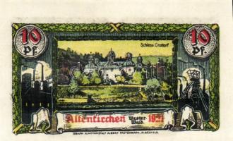 Német Birodalom/Weimari Köztársaság/ Altenkirchen 1921. 10Pf + 25Pf + 50Pf 3klf db, teljes sor T:I