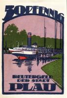 Német Birodalom/Weimari Köztársaság/ Plaue 1922. 10Pf + 25Pf + 50Pf 3klf db, teljes sor T:I