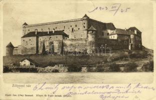 1903 Zólyom, Zvolen; vár. Kiadja Özv. Löwy Samuné / Zvolensky hrad / castle (szakadások / tears)