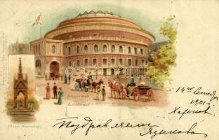 1901 London, Albert Hall and Memorial. Raphael Tuck & Sons View Postcard No. 8. litho (EK)