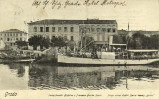 Grado, Hotel Cerf dOr, port, steamship