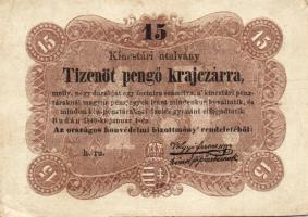 1849. 15kr + 30kr "Kossuth bankó" T:II/III