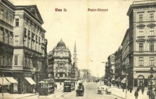 Wien, Vienna, Bécs II. Prater Strasse / street view with trams (EK)