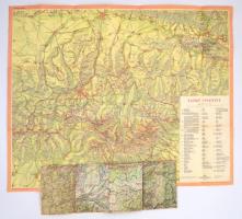 1960-1973 2 db modern cseh nyelvű Tátra turista térkép. Különféle méretben, változó állapotban.