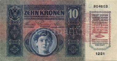 1915. 10K(2x) piros "Magyarország" körbélyegzővel kevés ugrású sorszámokkal T:II