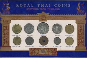 Thaiföld 1929-1982. 10klf forgalmi pénz díszes, dekoratív kereskedői szettben eredeti csomagolásban T:2,2/3,3