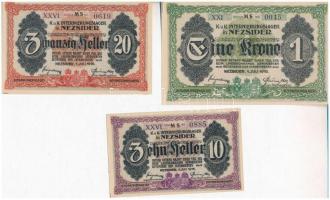 Nezsider / hadifogolytábor 1916. 10f "MS", római sorozat és arab sorszám + 20f "MS&qu...