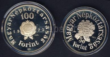 1973. 50Ft Ag + 100Ft Ag "Petőfi Sándor" pár T:PP Csak 6000db!