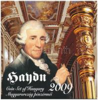2009. 5Ft-200Ft Haydn (7xklf) forgalmi érme sor, benne Joseph Haydn Ag emlékérem (12g/0.999/29mm) T:PP patina  Adamo FO43.4