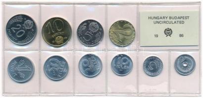 1986. 2f-20Ft (10xklf) érmés forgalmi sor fóliatokban T:1 Adamo FO19