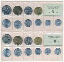 1984-1989. 2f-20Ft (10xklf) érmés forgalmi sor fóliatokban (5xklf) T:1 
Adamo FO17, FO18, FO20, FO2...