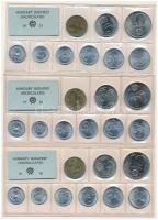 1977-1979. 2f-10Ft (9xklf) érmés forgalmi sor fóliatokban (3xklf) T:1  Adamo FO10, FO11, FO12