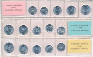 1990. 2f-50f (5xklf) + 1991. 2f-50f (5xklf) + 1992. 2f-50f (5xklf) mindhárom forgalmi sor fóliatokba...