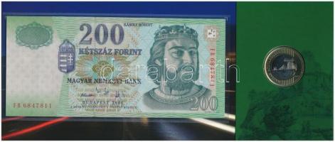 2009. 200Ft elsőnapi veret díszcsomagolásban + 2006. 200Ft "FB" "Búcsú a 200Ft-os ban...