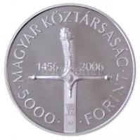 2006. 5000Ft Ag "Nándorfehérvári diadal" tanúsítvánnyal T:PP 
Hungary 2006. 5000Ft Ag &qu...