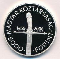 2006. 5000Ft Ag "Nándorfehérvári diadal" tanúsítvánnyal T:PP 
Hungary 2006. 5000Ft Ag &qu...
