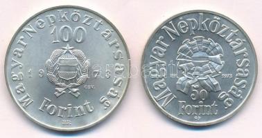 1973. 50Ft Ag + 100Ft Ag "Petőfi" pár T:BU 
Adamo EM41, EM42