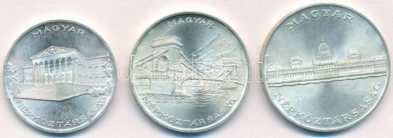 1956. 10Ft + 20Ft + 25Ft Ag "10 éves a Forint" T:1,1- 
Adamo EM4, EM5, EM6